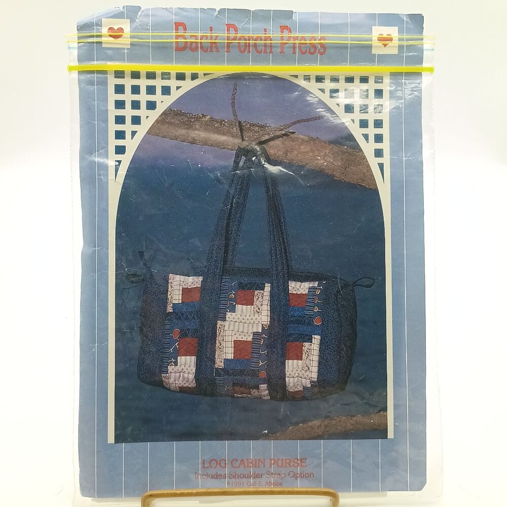 Back Porch Press Log Cabin Purse Pattern Kit Vintage Craft Project